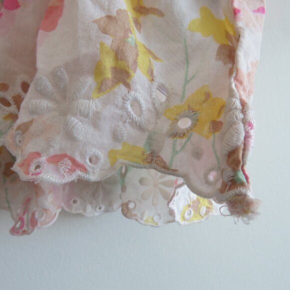 POLO RALPH LAUREN Floral Ruffled Peplum Tank Top Eyelet Pastel Cottage Preppy - Picture 5 of 13